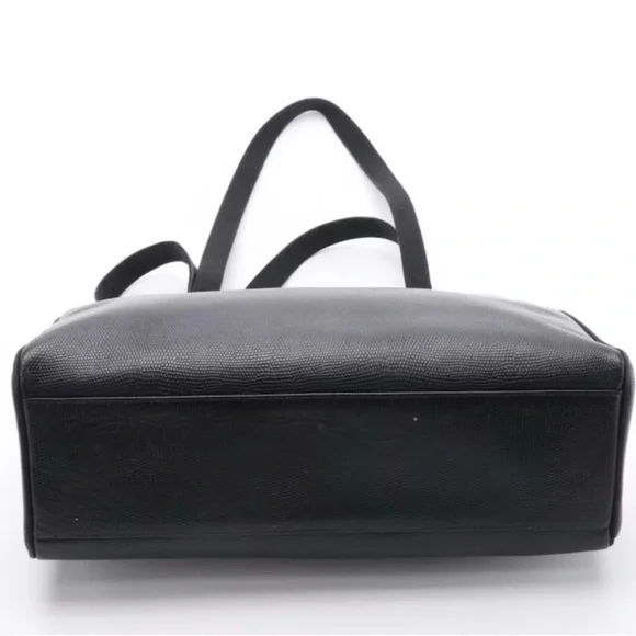 Salvatore Ferragamo Vintage Shoulder Bag Black Leather with Gold Accent - Picture 3 of 12